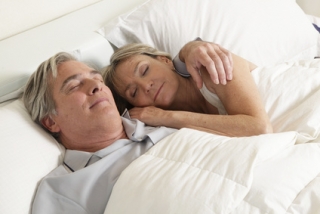 Seniors couple sleeping